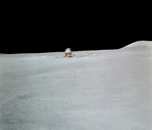 Apollo 15-Lunar Module von hinten aufgenommen